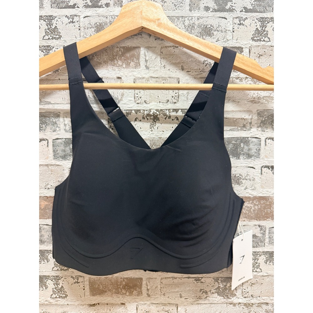 Gymshark Cross Back Sports Bra Womens Medium Black High Support B5A5J NEW